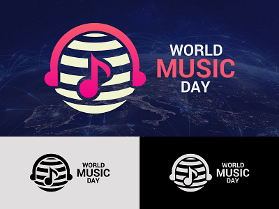 World Music Day Modern logo design 3d brand logo branding creative logo day logo design flat logo graphic design icon illustration logo logo design logo mark logo type logos modern logo music logo vector world logo