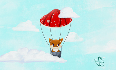 The mighty fox animal cartoon digital art fox illustration illustration painting procreate