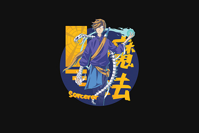 Sorcerer anime anime style artwork design digital art drawing for sale illustration necromancer sorcerer spell t shirt t shirt design wizard