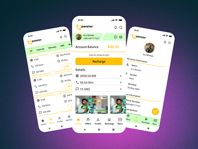 My Operator Mobile App Design airtel bangladesh appdesign bangla link branding figmadesign grameenphone my operator mobile app design robi app design ui uidesign uiuxdesign userexperience