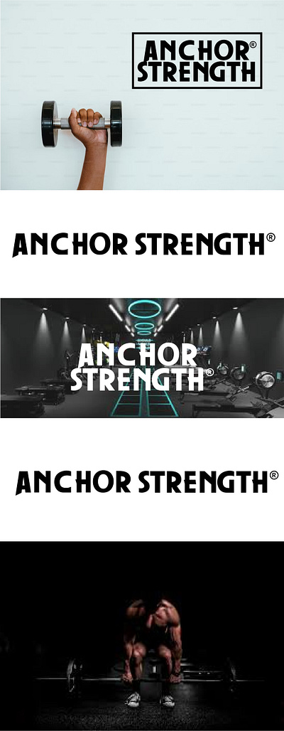 Anchor Strength Gym Logo Design branding creativelogo creativeprocess dance logo design graphic design illustration logo sophisticated typography exploration ui