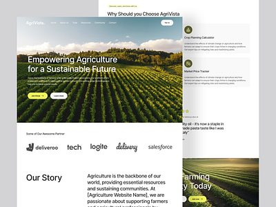 AgriVista. - Agriculture Website about page agency agriculture agriculture landing page agriculture website agro design farmer food graphic design home page landing page ui web web template website