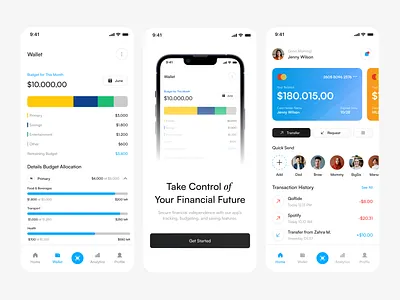 Finance Mobile App budget budgeting finance finance app financial mobile mobile app modern money money management spending ui ui design wallet