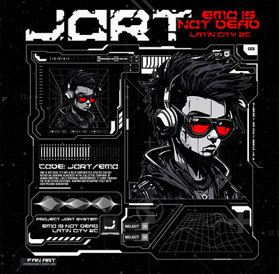FAN ART Jort~ EMO IS NOT DEAD LATIN CITY ZC branding character fa fan art graphic design illustration logo poster shirt vector