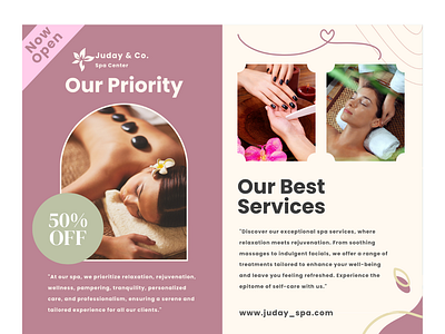 03 Spa & Massage Bifold bifold branding canva design massage spa template