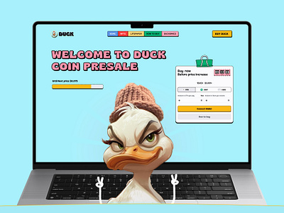 Meme Coin Duck ai base degen design elon inu landing page meme meme coin meme coin landing page meme token meme ui memecoin pepe trend ui website