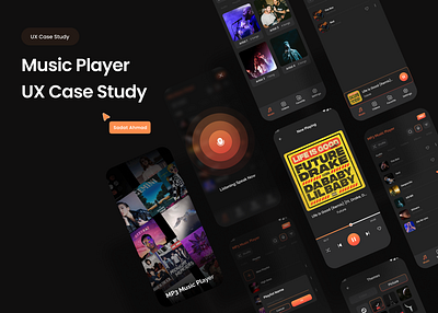 MP3 Music Player - App Design - UX Case Study branding casestudy ui uiux