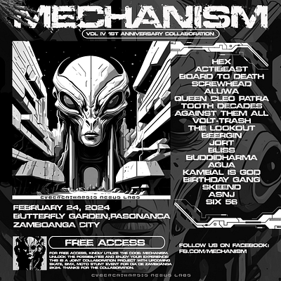 EVENT POSTER~ MECHANISM VOL IV. 1ST ANNIVERSARY branding character design fan art graphic design illustration poster vector