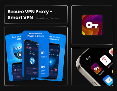 Secure VPN Proxy - Playstore Screenshots Assets appicon icon playstore playstoreappicon playstorescreenshots storegraphics ui