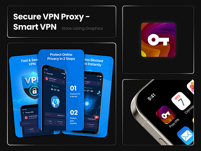 Secure VPN Proxy - Playstore Screenshots Assets appicon icon playstore playstoreappicon playstorescreenshots storegraphics ui