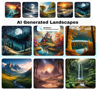 AI Generated Landscapes ai image generator ai landscape artificial intelligence illustration landscape mockofun