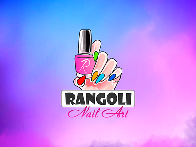 Rangoli Nail Art Logo branding creative graphic design logo