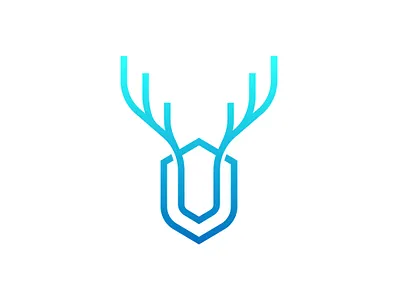 Deer Shield Logo abstract deer deer logo deer shield logo minimalist protect secure security shield startup technologi