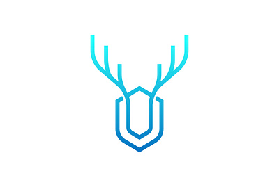 Deer Shield Logo abstract deer deer logo deer shield logo minimalist protect secure security shield startup technologi
