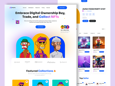 NFT Website landing page bitcoin blockchain crypto digital art landing page nft nft website landing page uiux web design website