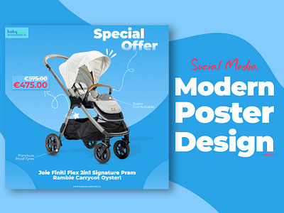 Social Media Modern Poster Design For Baby Accessories! adobe photoshop ads poster design branding design graphic design logo ui ux vector