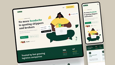 Responsive Landing Page design- Pallet 2024 green ui illustration landing page lottie animation modern ui neelpari responsive responsive website saloni shippers and brokers transport ui ui uxx web design web interface website website ui