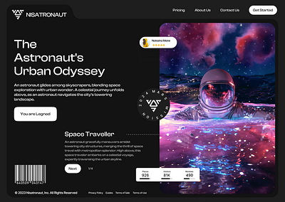 Nisatronaut - Astronaut Landing Page animation graphic design motion graphics ui