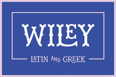 Wiley Decorative Latin & Greek Font decorative display font fractions greek ligatures modern greek ornament retro serif slab vintage font western
