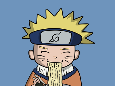 Ramen Time! hand drawn illustration naruto ramen