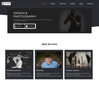 Web Design of photographer Website branding figam graphic design logo ui webdesign