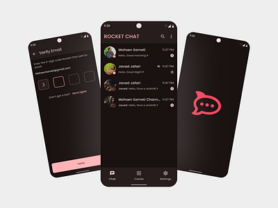 Rocket Chat App (Android Messanger) ai ai messanger android app brand channel chat figma group ios logo message messanger scetch setting social ui ux web xd