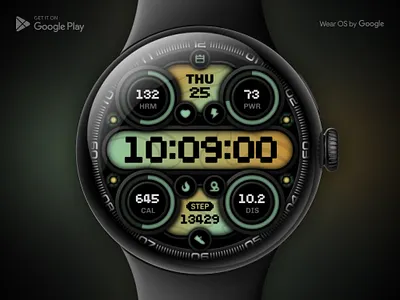 Ilusion aura Watch Face, WearOS ai branding design device facer galaxy watch gradient graphic design health icon illustration intelligent number samsung samsung galaxy watch time ui watch wear wear os