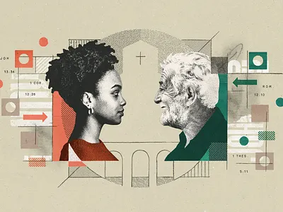 Cross the Lines christian church collage conversation digital art editorial illustration jesus magazine polarization politics religion social media toxic