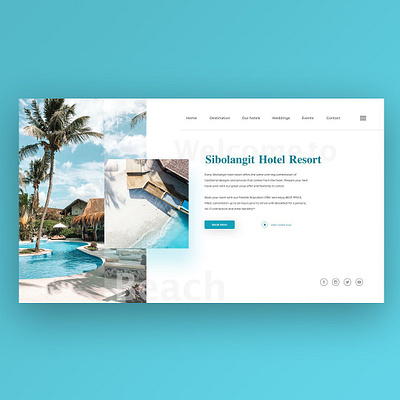 Web design concept for hotel resort adobe xd hotel resort ui ui design web design