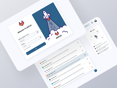 GitFast (Desktop App) Connect To GitLab android app design desktop figma gitfast gitlab ios login product project git register rocket scetch sginin signup ui ux web xd