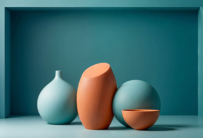 Ceramic vases abstarct graphic design illustartion ui vase
