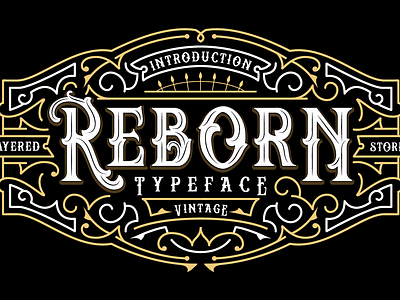 Reborn Typeface | Layered Vintage Font branding design graphic design illustration typography