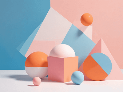 A minimalist still life composition abstract geometric shapes graphic design ui