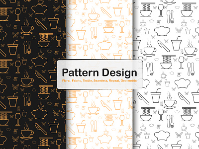This is food-themed golden luxurious pattern designs. apparel patterns art black and golden pattern bonnie christine branding food graphic graphic design graphic designer graphic service illustration pattern pattern design