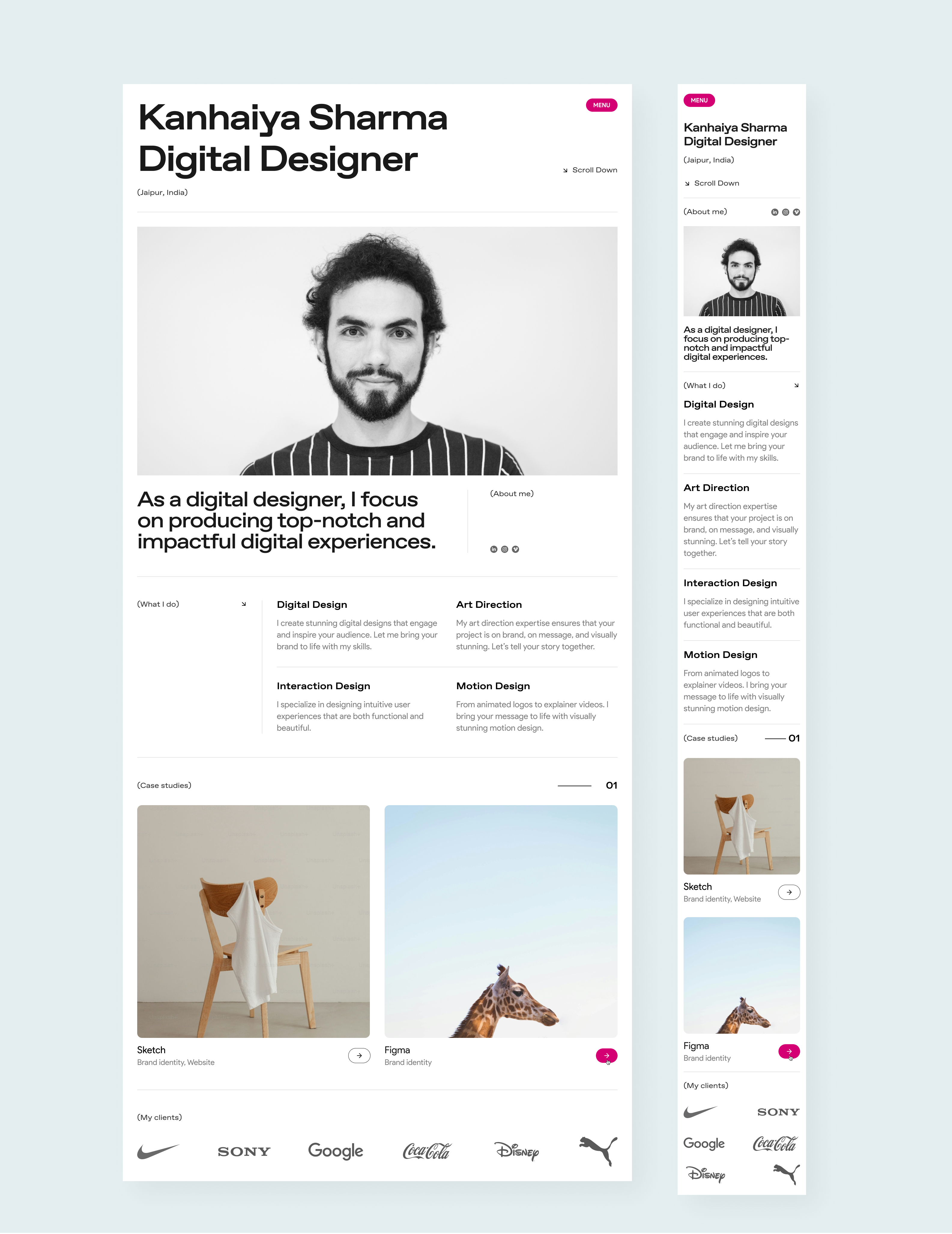Designer Portfolio Website designer portfolio designer portfolio website landing page portfolio