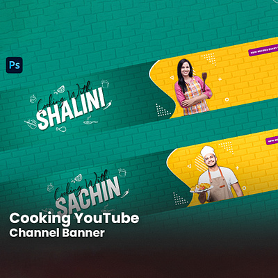 Cooking YouTube Channel Banner 3d branding channel art cooking custom facebook cover design food channel cover graphic design icon linkedin cover logo motion graphics page cover twitter banner typography ui ux vector youtube youtube banner