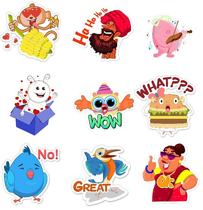Stickers For Social Media animation branding graphic design logo ui