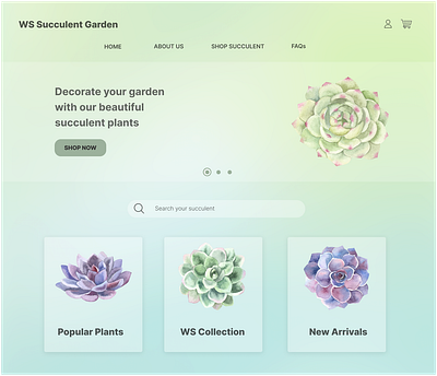 WS Succulent Garden Landing Page Design