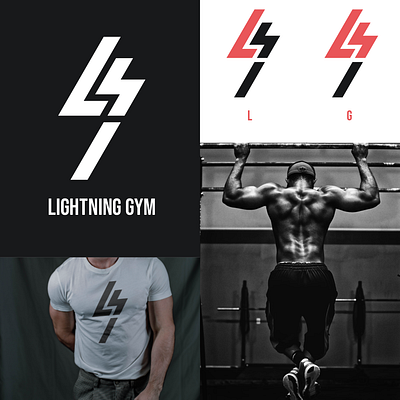 Lightning Gym L+G logo design art branding business company creative graphic graphic design gym logo logotype monogram symbol