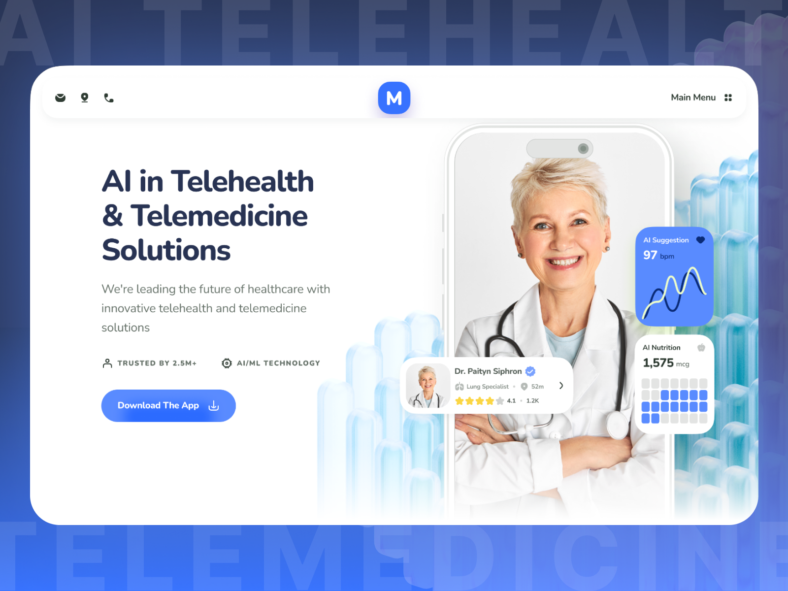 AI Telehealth & Telemedicine Landing Page 2024 ai ai healthcare ai techology ai telemedicine aihealthcare ailandingpage clean ui creative design figma figma design health healthcare landingpage telemedicine ui ux web design