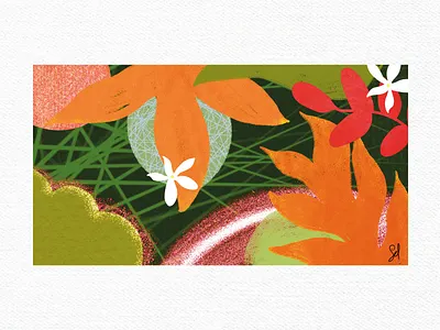 Green Mango - Surface Pattern abstract adobephotoshop art artwork collage design digitalart graphic design graphicdesign green illustration mango orange pattern procreate shape shapecollage surfacepattern