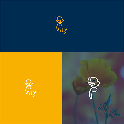 Poppy logo Custom calm custom flower logo poppy
