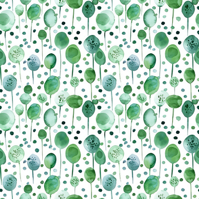 Watercolor leaves pattern isolated