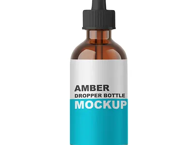 Amber dropper Bottle mockup image 3d animation branding graphic design logo motion graphics