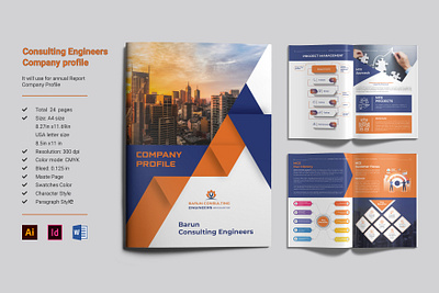 Consulting Engineers Company profile, Company Profile, Brochure animation branding brochure design editorial design graphic design