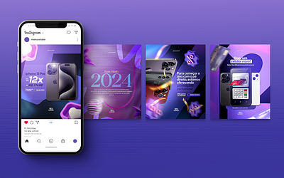Instagram posts - Cell Phones & Technical Assistance 3d animation app branding design graphic design illustration logo ui vector