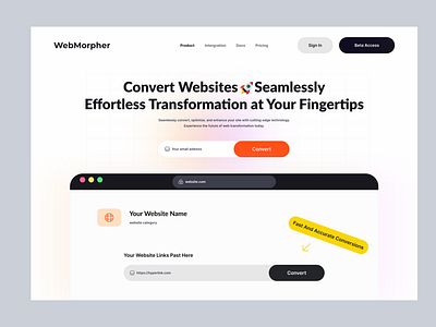 WebMorpher - Ai Apps Website converter ai landing page design ailandingpage appdesign design landing page landing page design landing page ui modern landing page modernui product design saas landing page saas ui ui uidesign web design web template webmorpher