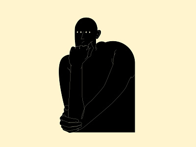 Contemplating abstract composition conceptual illustration contemplating design dual meaning figure figure illustration graphic graphic design illustration laconic lines minimal poster spirited man the spirited man thinking