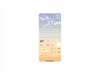 ☁️ Weather | Concept 01 app concept detailed gradient highly detailed ios ui visual design weather widgets