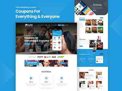Coupons for everything and everyone - Landing page branding design